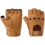 Gants sans Doigts en Cuir Calviro by Caridei châtain