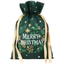 Pochette Cadeau Merry Christmas 30 cm x 45 cm vert