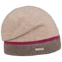 Bonnet Beanie en Laine Shiny Stripe by Seeberger beige clair