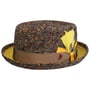 Chapeau en Laine Minaco Pork Pie by Alfonso D’Este marron-moucheté