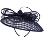 Serre-Tête Chess Sinamay Saucer by McBURN bleu foncé