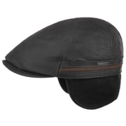 Casquette plate Redding Stetson cuir noir protège-oreilles rabattables en polaire