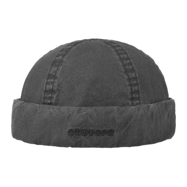 Stetson Bonnet Docker En Tricot Coton Homme - Beanie Hiver Avec Revers Et Fermeture Scratch Réglable