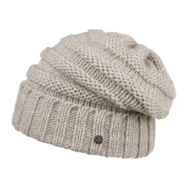 Bonnet Oversize Lierys - Tricot à Motif Tressé, Doublure Coton - Fabriqué En Allemagne - Taille Unique (54-59 Cm)