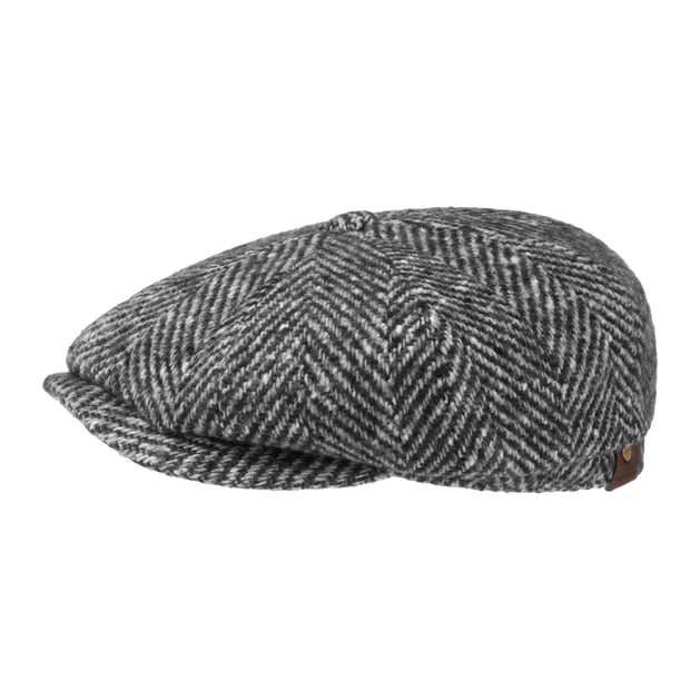 Béret En Cuir Véritable Pour Homme – Fabriqué En Italie – Taille 57 – Coupe Stetson – Noir élégant