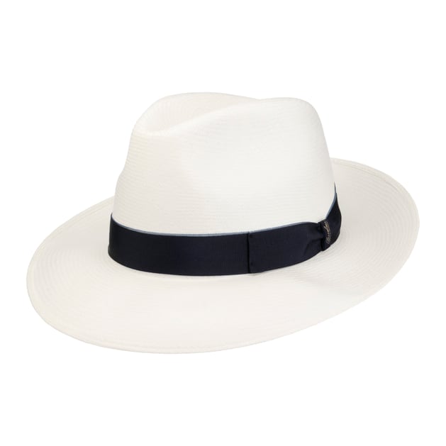 Chapeau Homme Borsalino En Fourrure Blanche - Taille 7 1/8, Avec Boîte