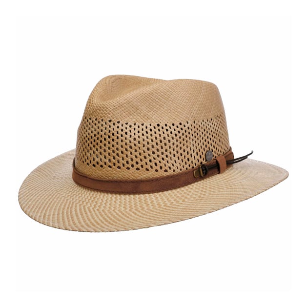 Chapeau Fedora Panama Chatsworth décoloré-noir FAILSWORTH - Chapeaux et