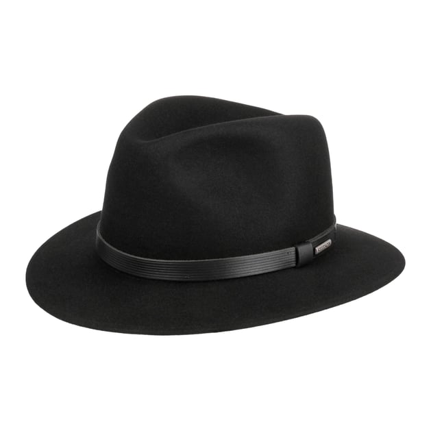 Chapeau Cowboy Stetson Bozeman En Laine Noire, Feutre écrasable, Taille Petit